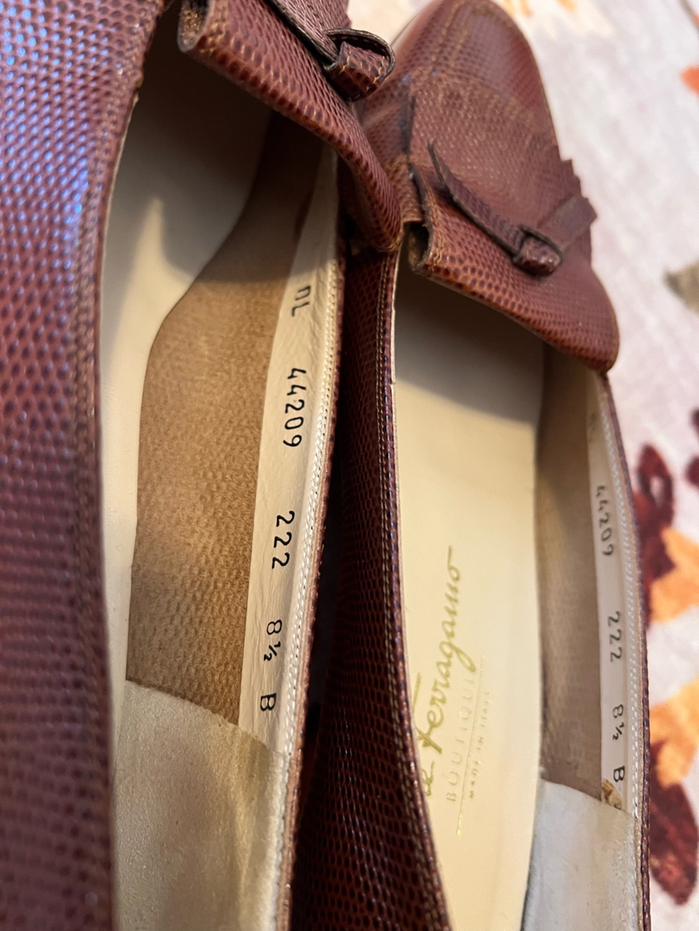 Like NEW Salvatore Ferragamo Brown Textured Leather Kiltie Loafers - Picture 6 of 8